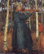 Trumpeting Gril in a Birch Wood, Paula Modersohn-Becker